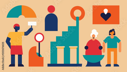 These illustrations can help convey the message of inclusivity and accessibility in museum settings.