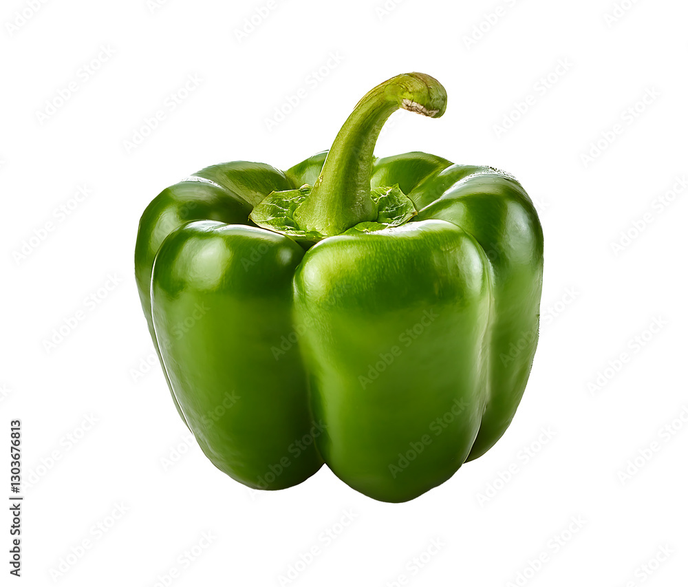Fresh green sweet pepper on a transparent background Fresh green sweet pepper on a transparent background