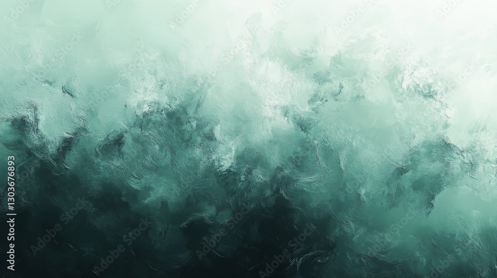 Obraz premium Abstract painting features textured gradients of teal and white hues
