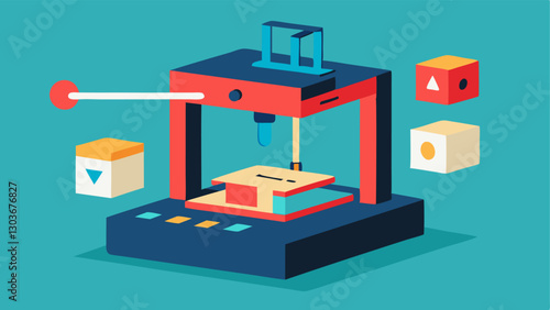 Technology Showcase A 3D printer in action printing a limb with layers visibly building up to show the printing process surrounded by technical specs and designs.