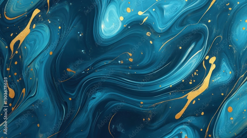 Abstract Blue and Gold Swirls Abstract Blue and Gold Swirls