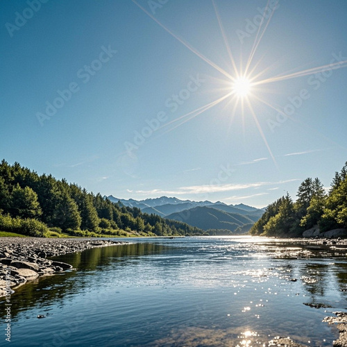 lake and mountains