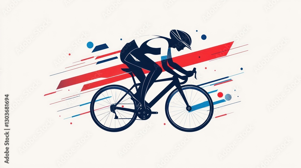 Fototapeta premium Cyclist in motion, abstract background, athletic, speed, competition