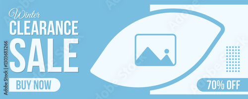 Winter clearance sale banner design template illustration
