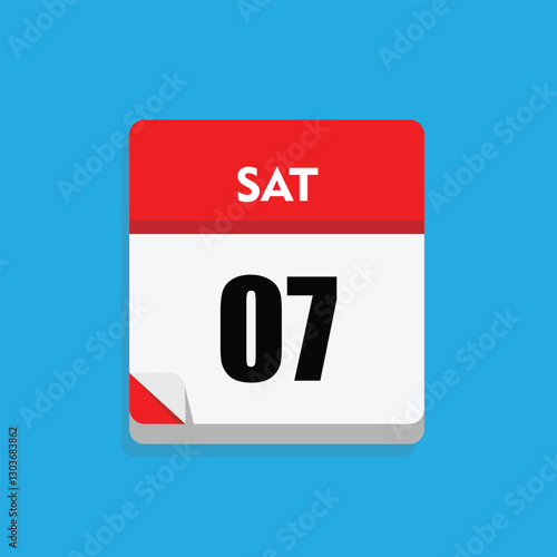 Free Download calender icon, 07 saturday icon with blue background - GFXLoad