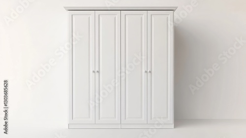Wallpaper Mural A closed white wardrobe, isolated on a white background with a clipping path. 3D-rendered illustration. Torontodigital.ca