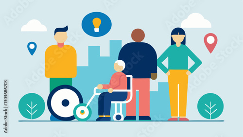 These descriptions aim to depict a welcoming and inclusive environment in ridesharing scenarios highlighting accessibility safety and community support for wheelchair users.