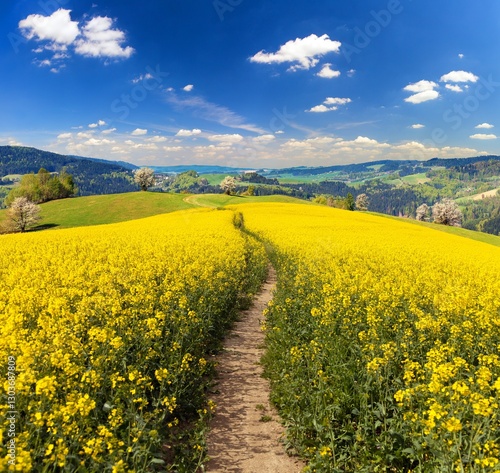 rapeseed canola or colza field brassica napus