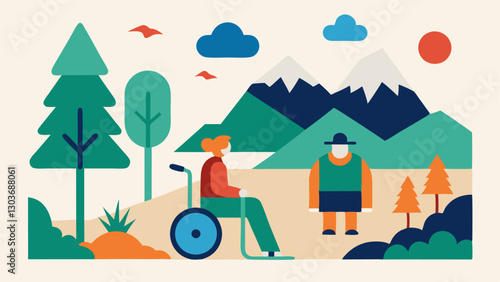 These illustrations can help promote the importance of accessibility in national parks highlighting features that enable all visitors to experience nature.