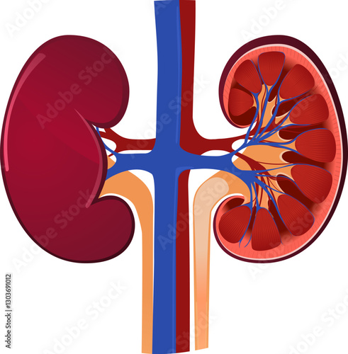 Renal System: Detailed Illustration - Kidneys