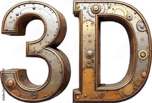 3D text, machine-crafted typography design