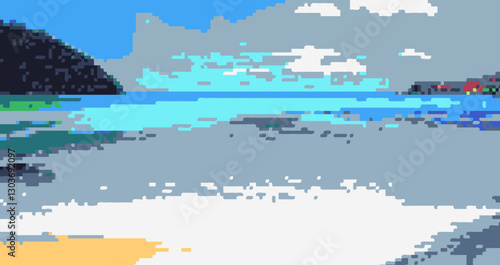 Pixel art beach