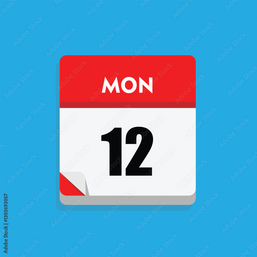 Fototapeta premium calender icon, 12 monday icon with blue background