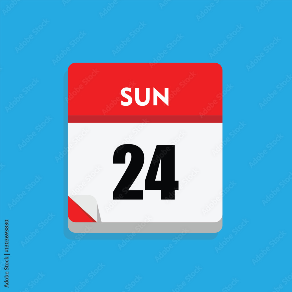 calender icon, 24 sunday icon with blue background calender icon, 24 sunday icon with blue background
