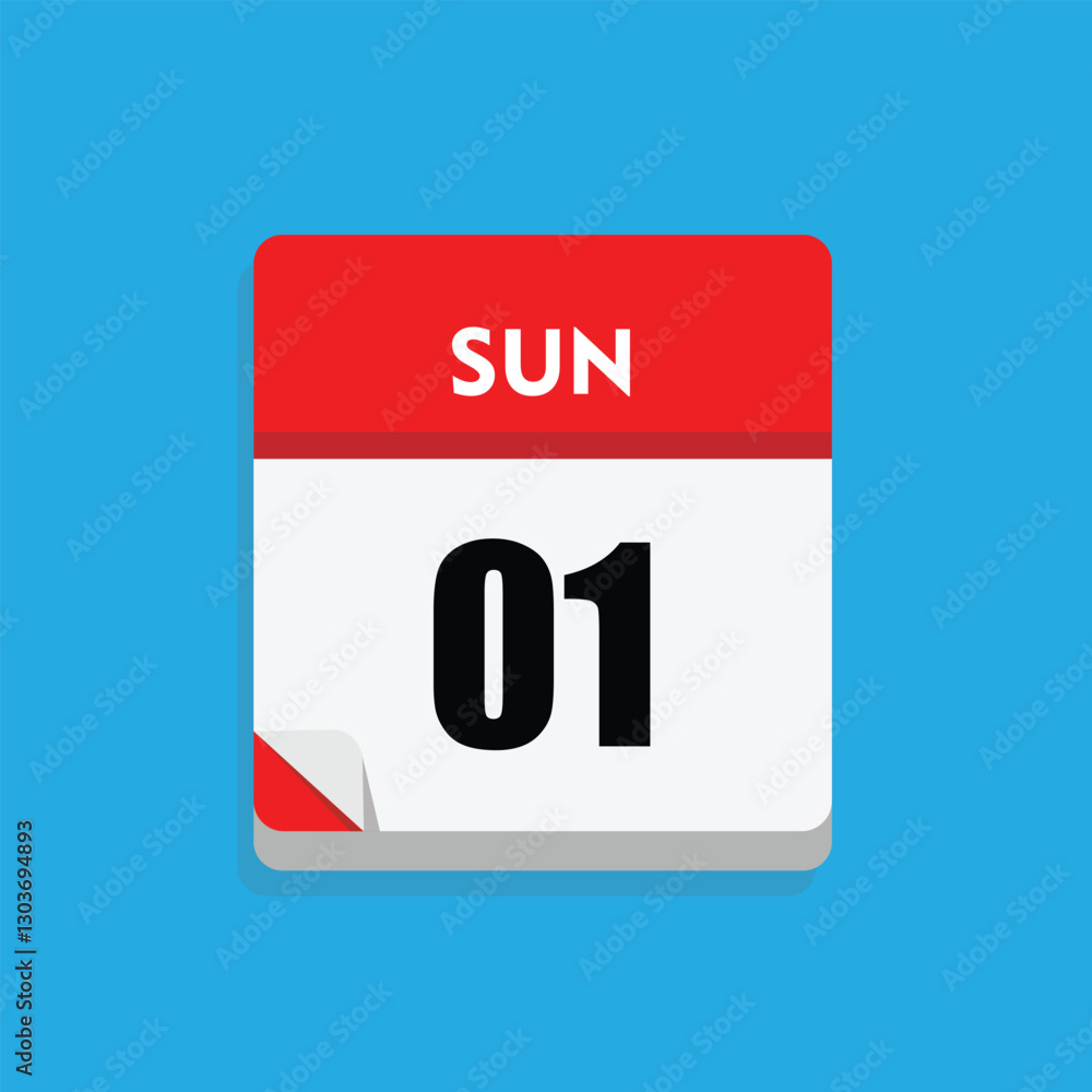 calender icon, 01 sunday icon with yellow background calender icon, 01 sunday icon with yellow background