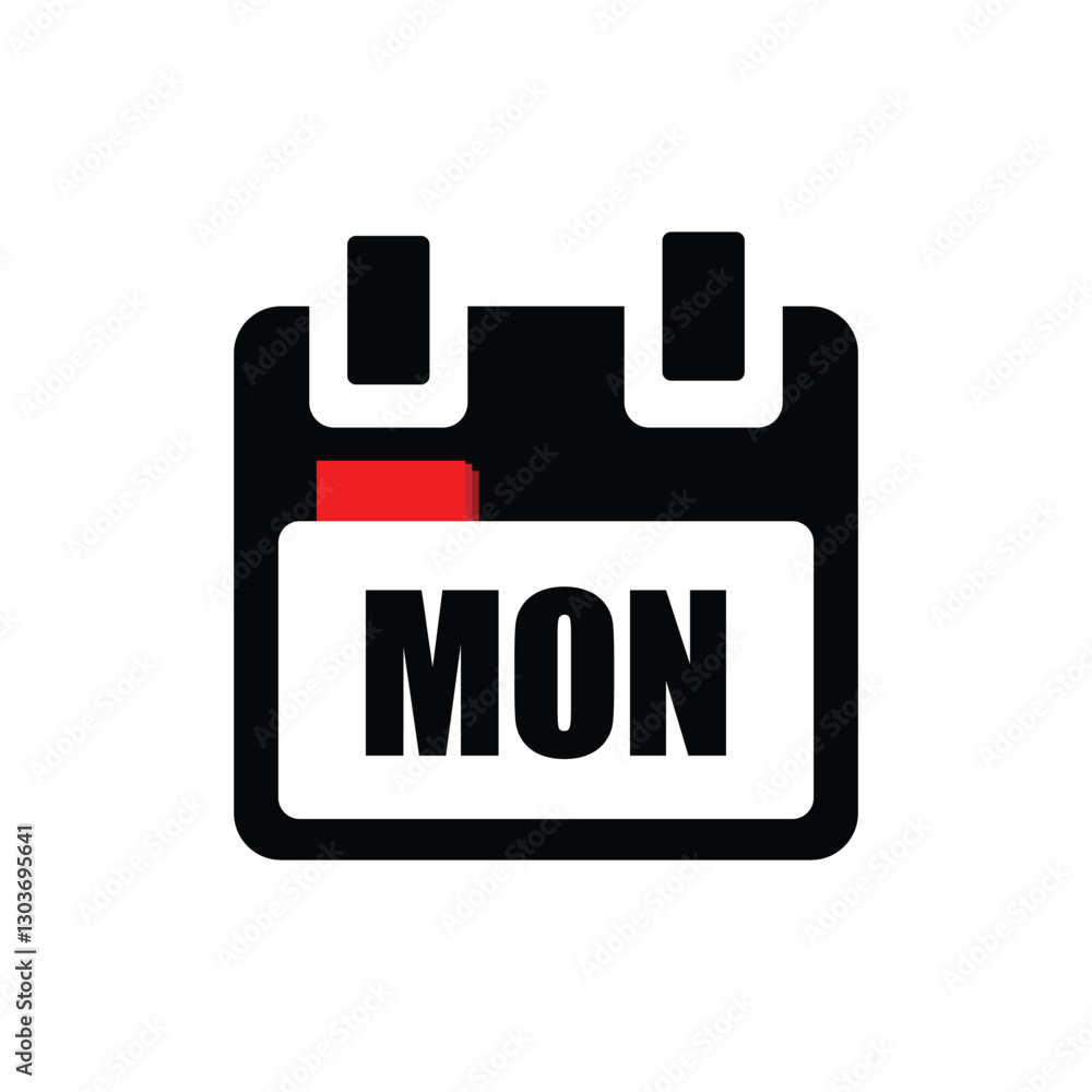 calender icon, monday icon with white background calender icon, monday icon with white background