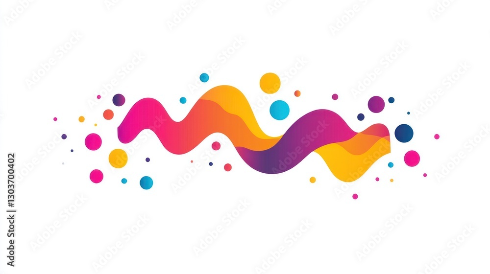Abstract colorful wavy shapes on white background Abstract colorful wavy shapes on white background