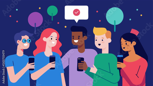 Social Gathering Friends at a party one person using a voice recorder app on their phone to capture memories with captions appearing in a fun font.
