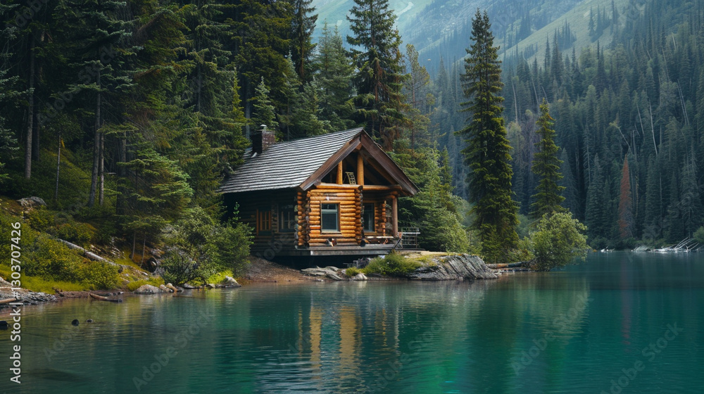 Fototapeta premium house on the lake