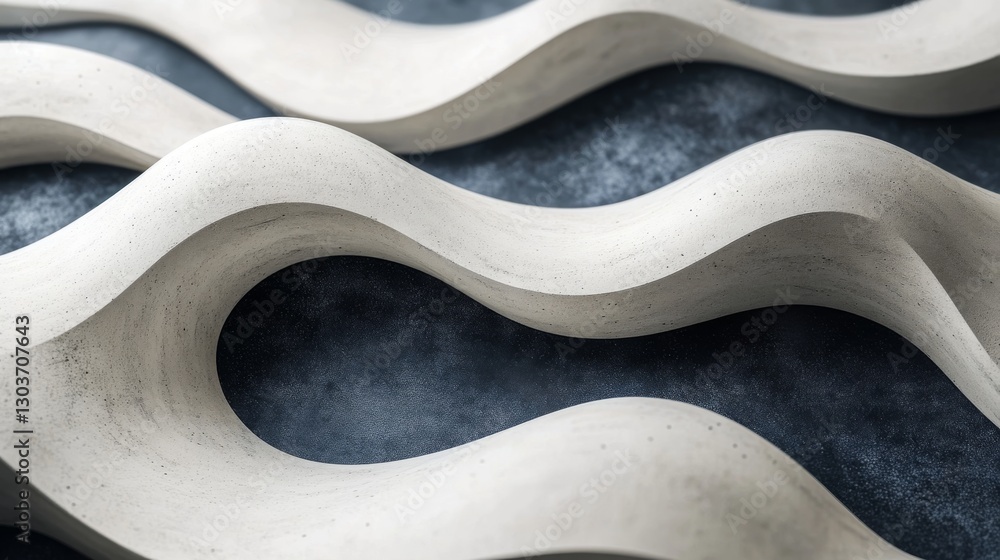 Abstract waves of light colored stone on a textured surface Abstract waves of light colored stone on a textured surface