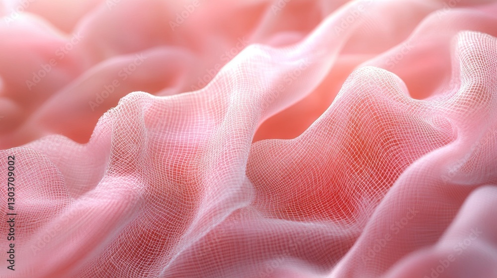 Obraz premium A close up of a flowing pink translucent fabric texture