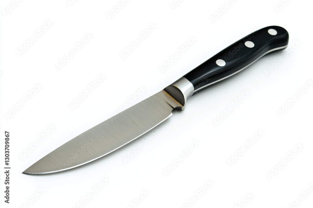 A sharp kitchen knife rests elegantly on a clean countertop, ready for culinary creations isolated on transparent background A sharp kitchen knife rests elegantly on a clean countertop, ready for culinary creations isolated on transparent background