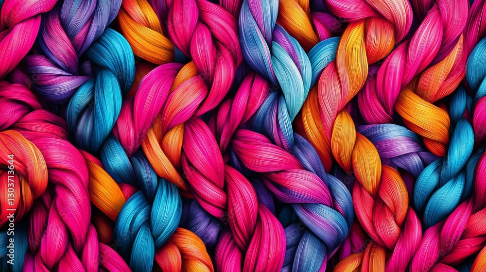 Vibrant Braided Strands Abstract Art Texture Colorful Woven Pattern with pink blue orange and purple shades Vibrant Braided Strands Abstract Art Texture Colorful Woven Pattern with pink blue orange and purple shades