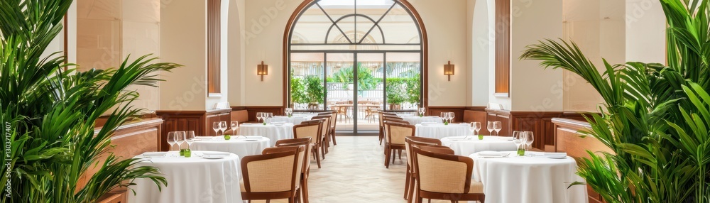 Obraz premium Elegant Interior of a Luxurious Dining Space in a Five-Star Hotel