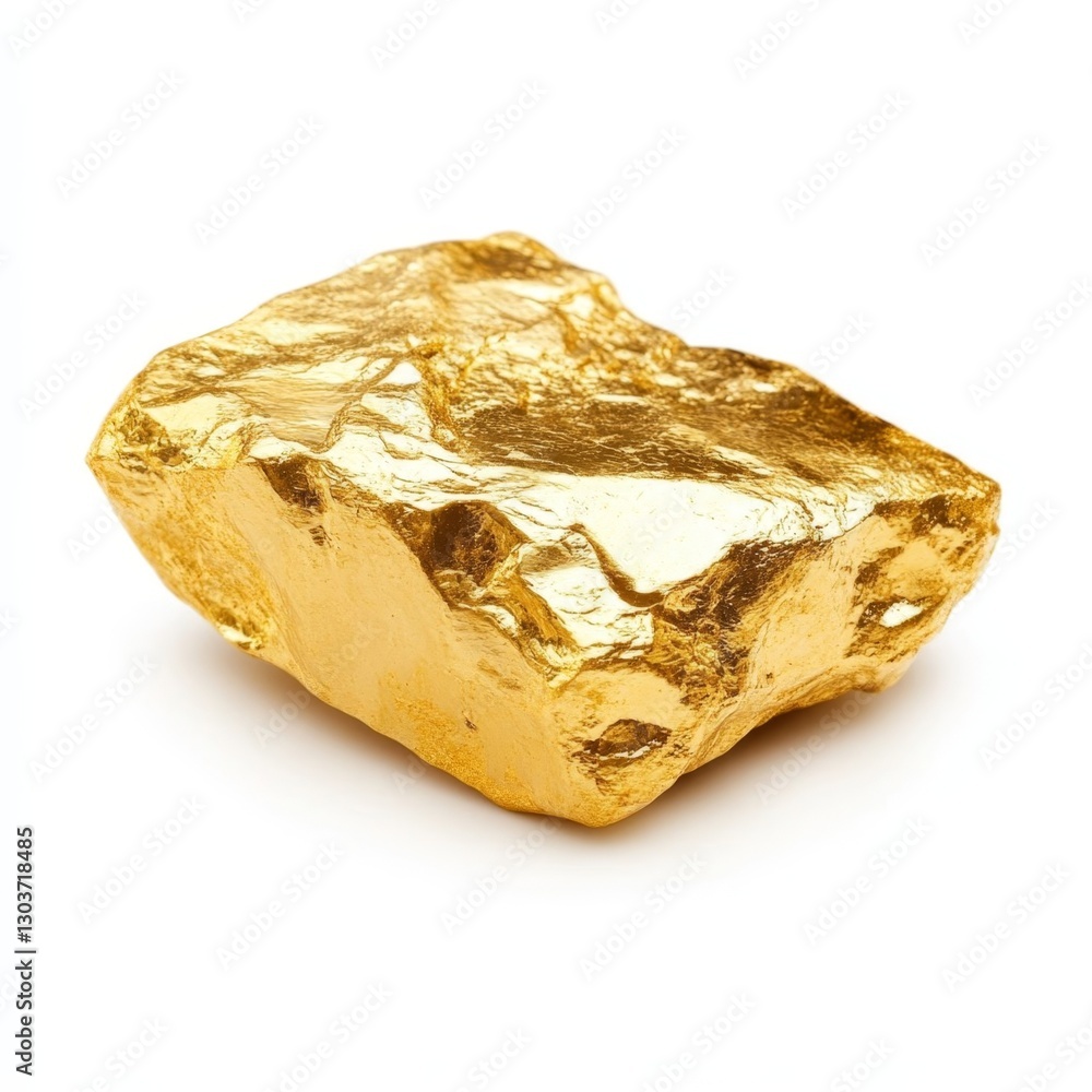 Obraz premium gold nugget isolated on white background