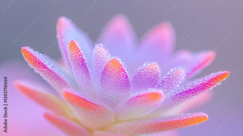 Naklejka premium Close-up of succulent with dewdrops