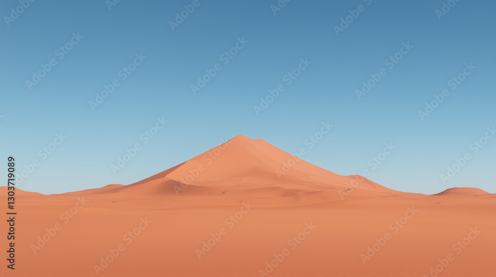 Scenic view of sand dune under clear blue sky Scenic view of sand dune under clear blue sky