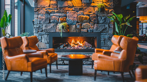 living room with fireplace