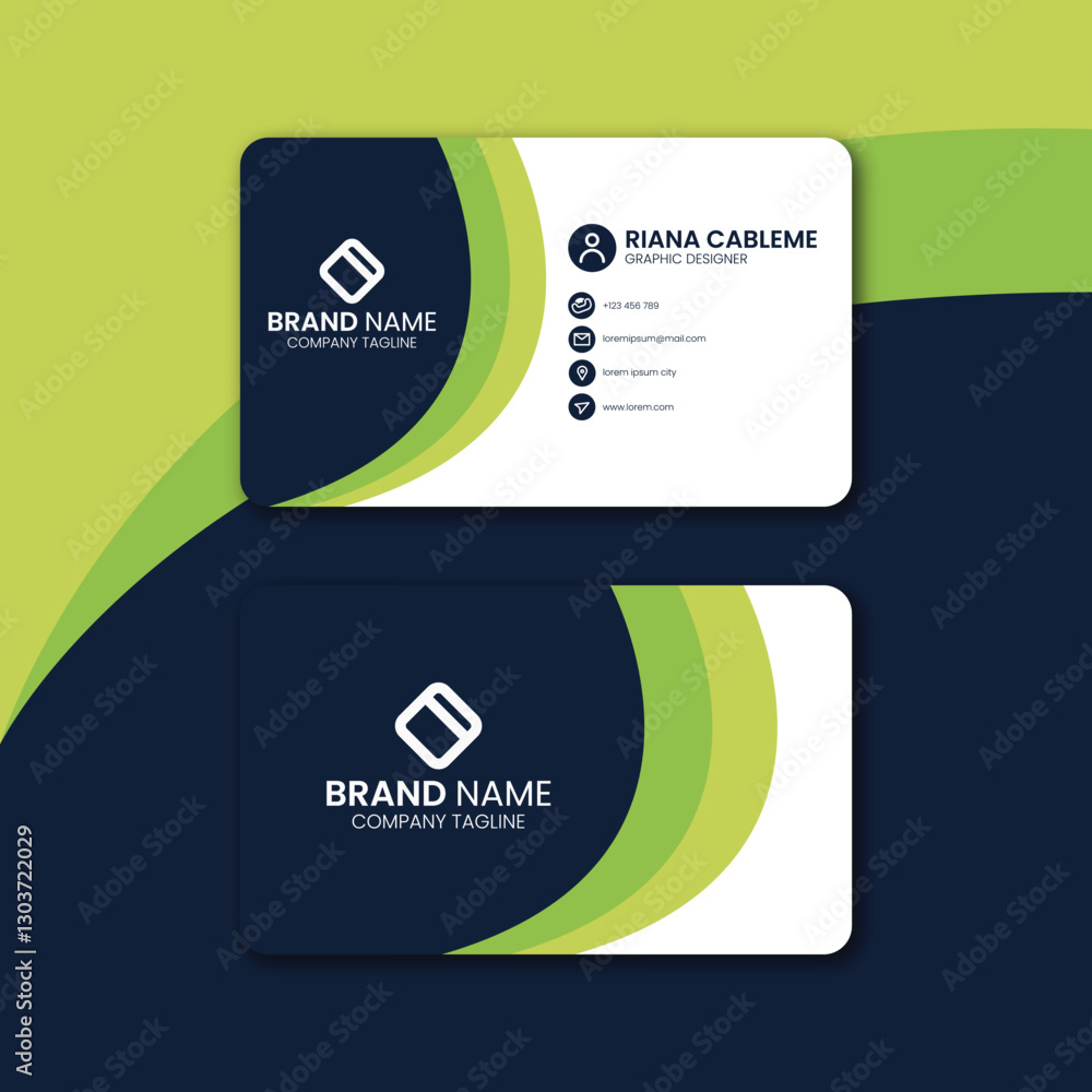 green business card design template vector illustration green business card design template vector illustration