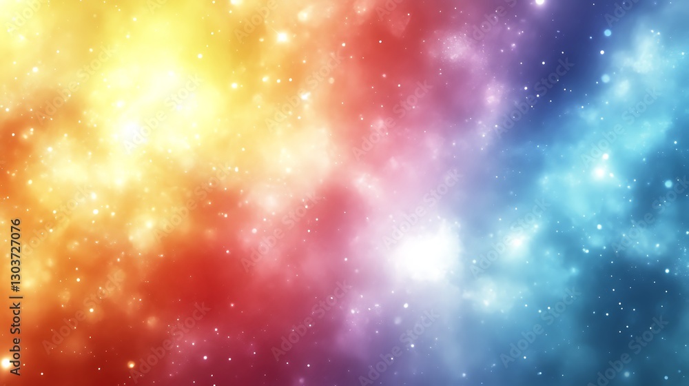 Fototapeta premium Colorful Nebula Sparkles in Cosmic Backdrop