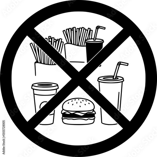 No eating vector sign
