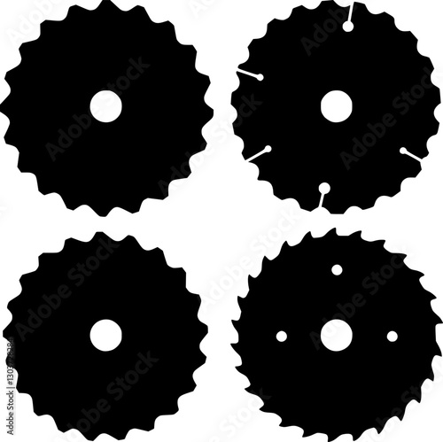Circular saw blade vector icon
