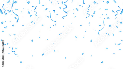 blue confetti party celebration background template