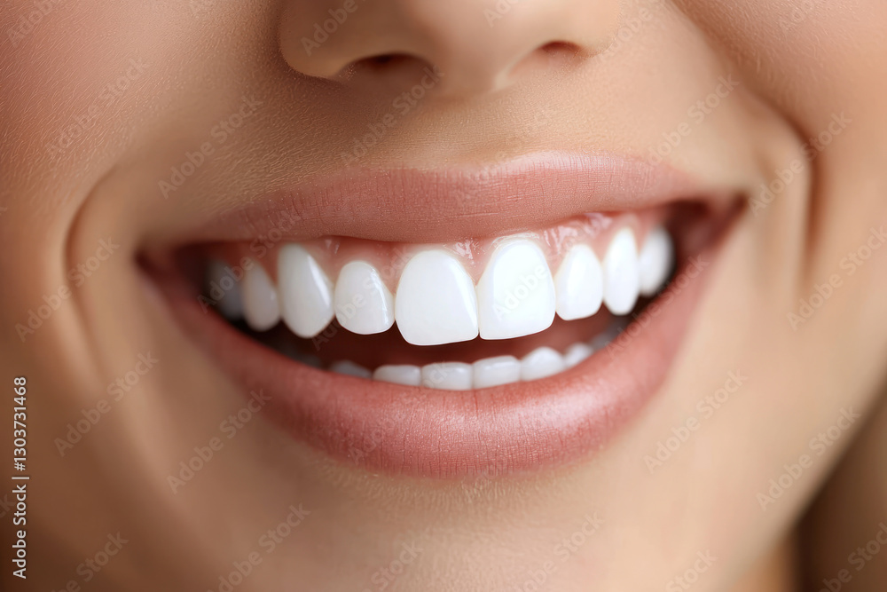 Fototapeta premium A glowing smile after dental procedure, bright and uplifting, showcasing healthy teeth and confidence