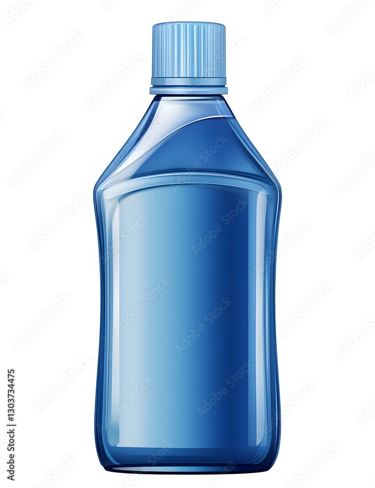 Blue Plastic Bottle With Cap Ready For Branding Blue Plastic Bottle With Cap Ready For Branding