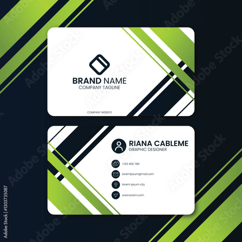 green business card design template vector illustration