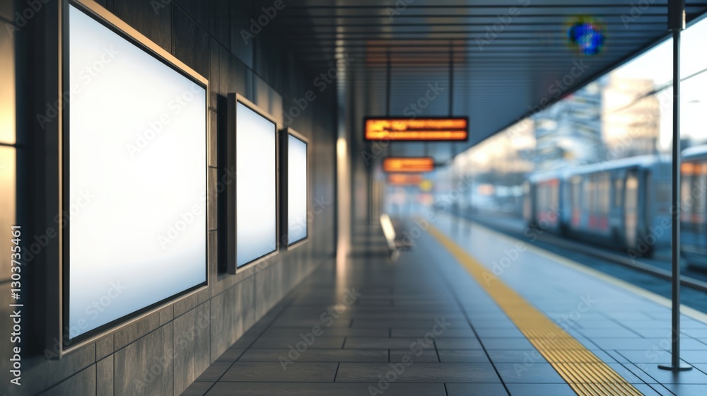 Fototapeta premium Metro Subway Ad Screen Mock Up