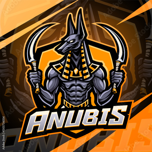 Anubis esport mascot logo design