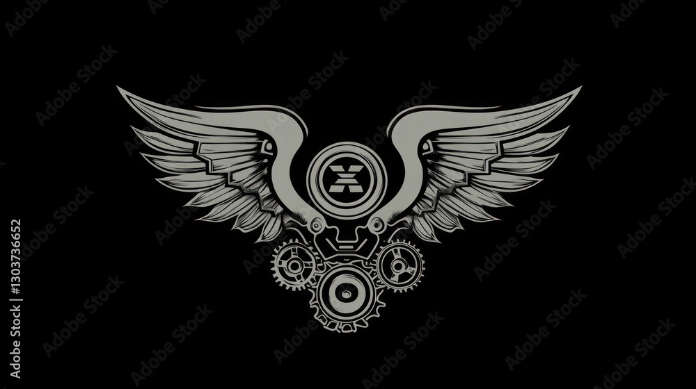 Obraz premium Steampunk Wings Graphic Design