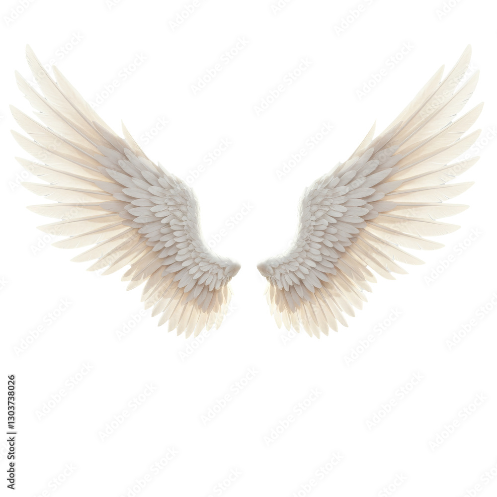 Naklejka premium Angle wings cutout, open wings, white wings