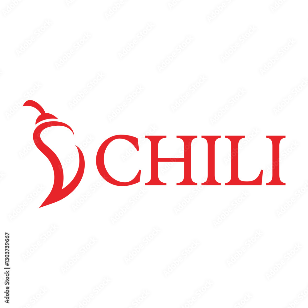 Obraz premium hot chili flat minimalist logo design
