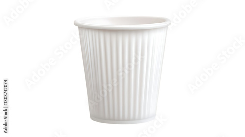 Wallpaper Mural White plastic cup with a ribbed design, perfect for disposable use at events and parties. Isolated on transparent background. Torontodigital.ca