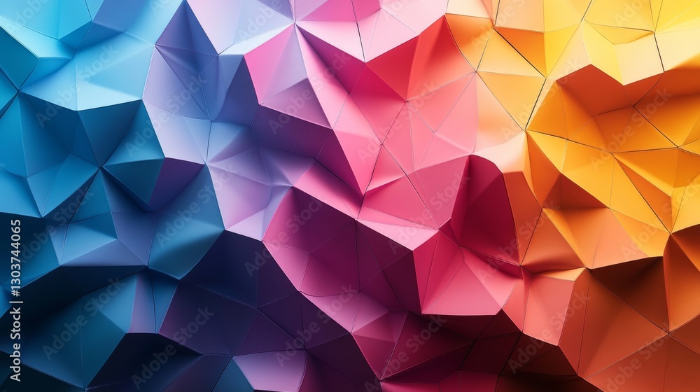 Obraz premium A Colorful Abstract Geometric Illustration with Dimensional Triangular Facets