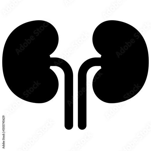 Kidneys icon. Vector black kidney illustration.