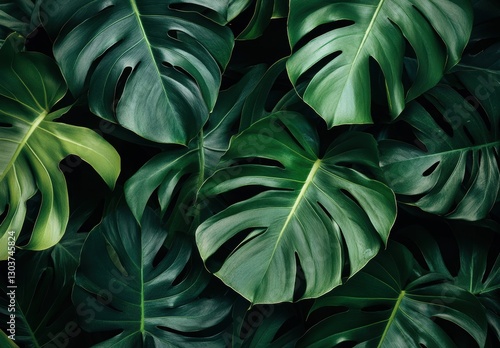 Lush Green Tropical Monstera Leaves for Natural Decor, Backgrounds, and Botanical Designs in a Serene and Vibrant Atmosphere