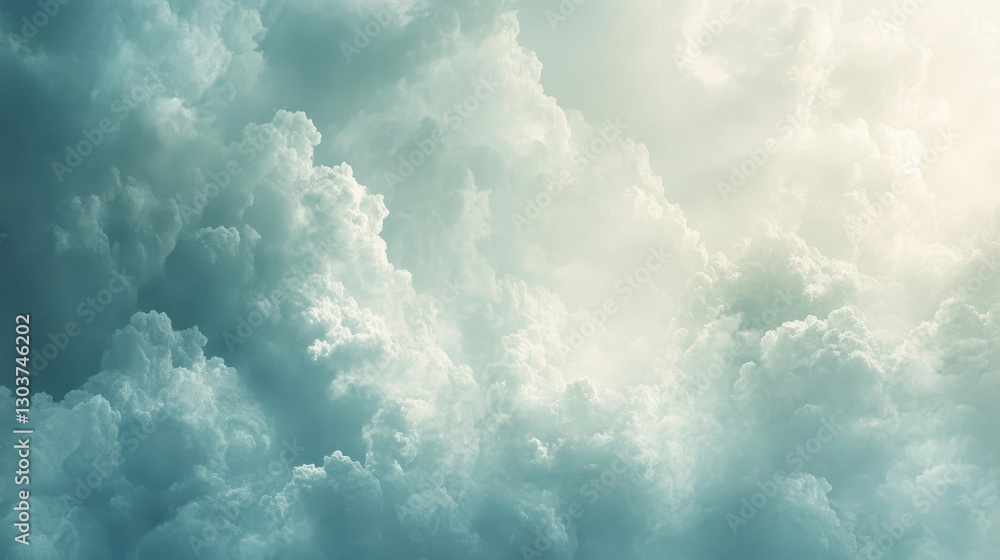 Fototapeta premium A beautiful sky featuring large fluffy and dramatic cloud formations